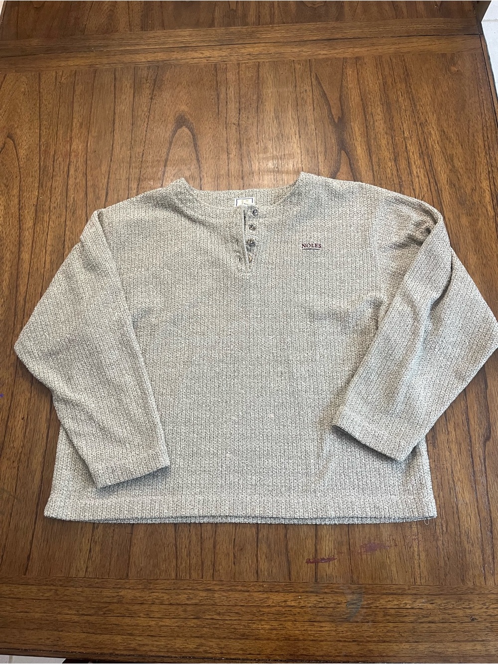 FSU Vintage Gear For Sports Noles Knit Henley Top Women's Large Gray